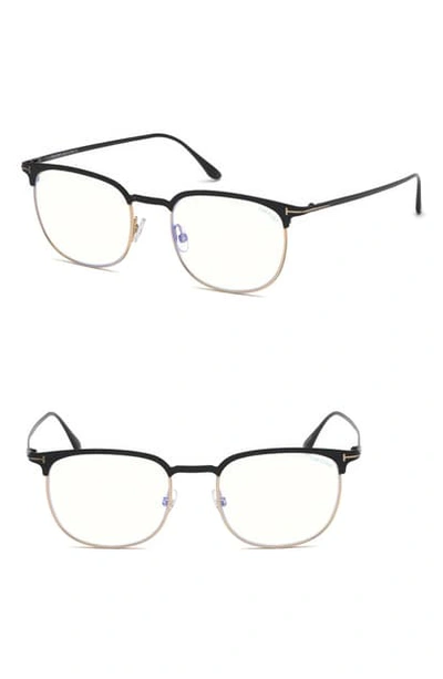 Shop Tom Ford 52mm Blue Light Blocking Glasses In Black/ Blue Block