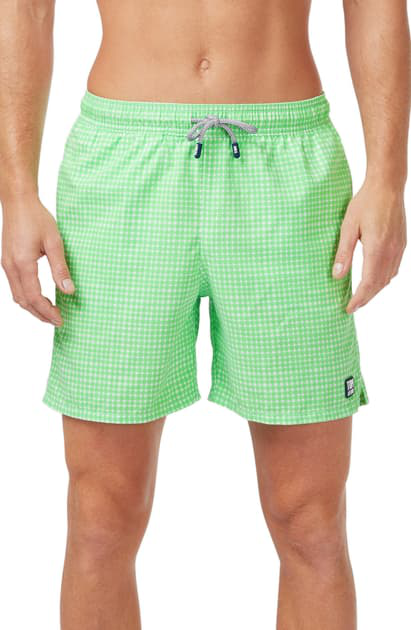 gingham swim trunks