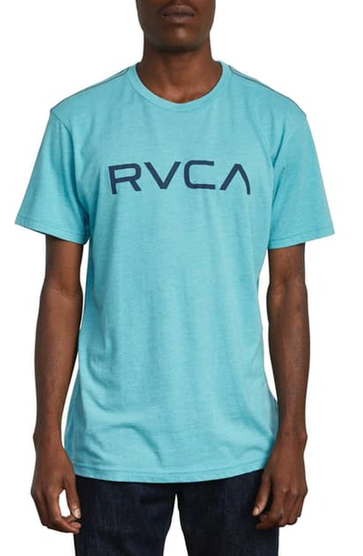 Shop Rvca Logo T-shirt In Bermuda Blue