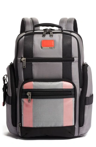 Shop Tumi Alpha Bravo Sheppard Deluxe Backpack In Grey/bright Red