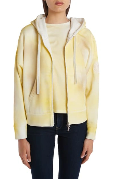 Shop Moncler Spray Paint Dots Cotton Blend Hoodie In 110 Yellow