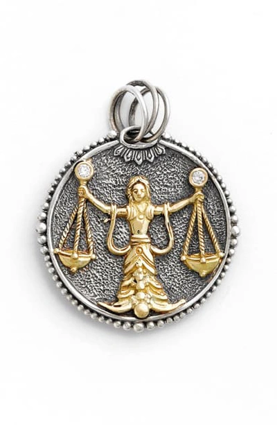 Shop Konstantino Zodiac Pendant In Libra/ Silver/ Gold