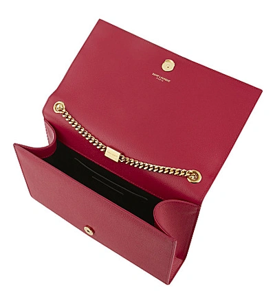 Shop Saint Laurent Monogram Medium Leather Shoulder Bag In Lipstick Fushia