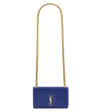 Shop Saint Laurent Monogram Medium Leather Shoulder Bag In Outremer Blue