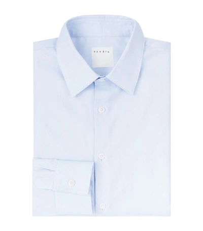 Shop Sandro Cotton Oxford Shirt In Blue
