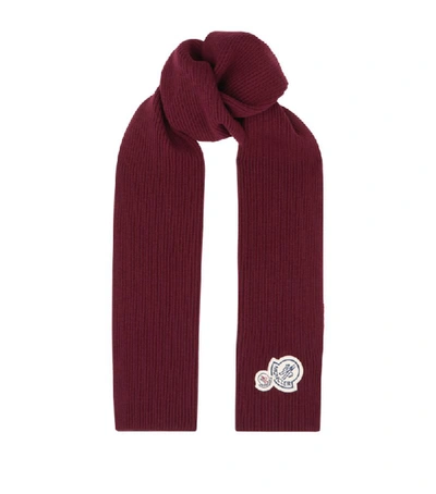 Shop Moncler Wool-cashmere Rib-knit Scarf