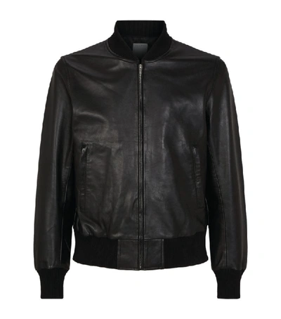 Shop Sandro Leather Bomber Jacket