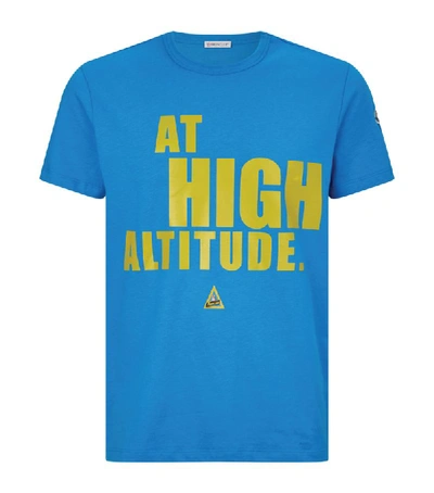 Moncler ”at High Altitude” Print T-shirt In Blue | ModeSens