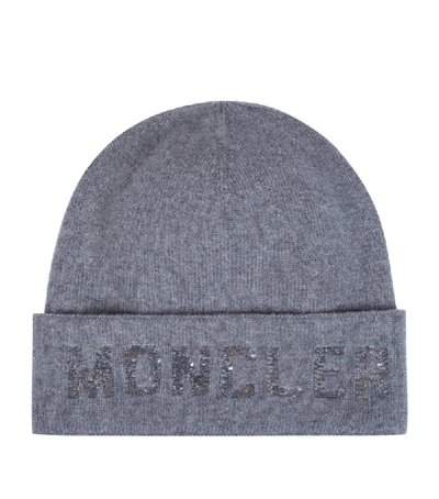 Shop Moncler Wool-cashmere Logo Beanie