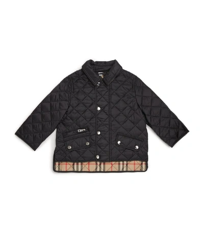 Shop Burberry Kids Diamond-quilted Jacket