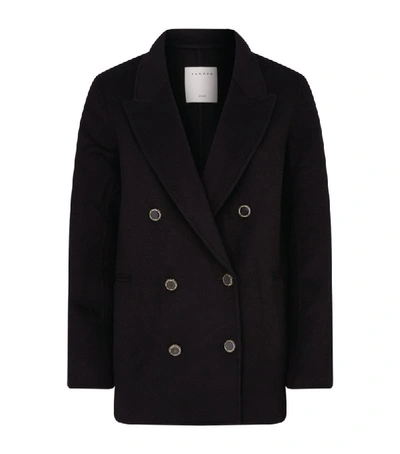 Shop Sandro Wool-blend Double-breasted Blazer