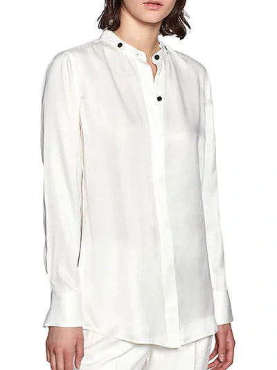 Shop Equipment Oranne Silk-blend Shirt In Nature White