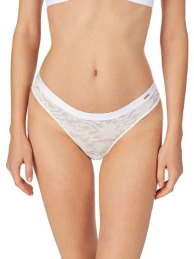 Shop Le Mystere Modern Classics Lace Panties In Crystal White