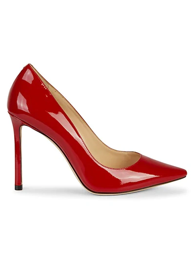 Shop Jimmy Choo Romy Patent Leather Pumps In Red