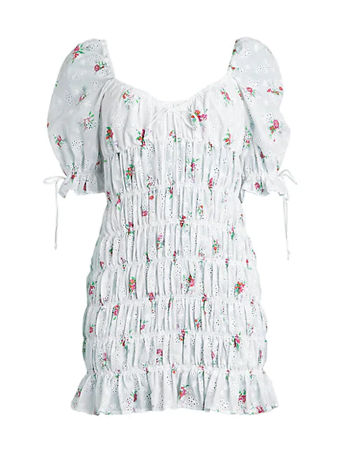 eyelet fabric dress