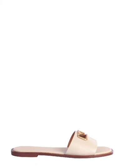 Shop Tory Burch Selby Slide Sandals In Beige