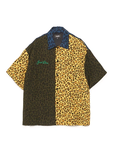 Shop Just Don Leopard Warm Up Shirt In Multicolor