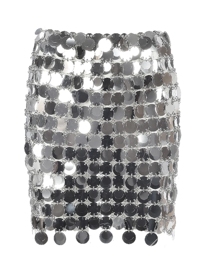 Shop Paco Rabanne Plastic Paillettes Mini Skirt In Silver