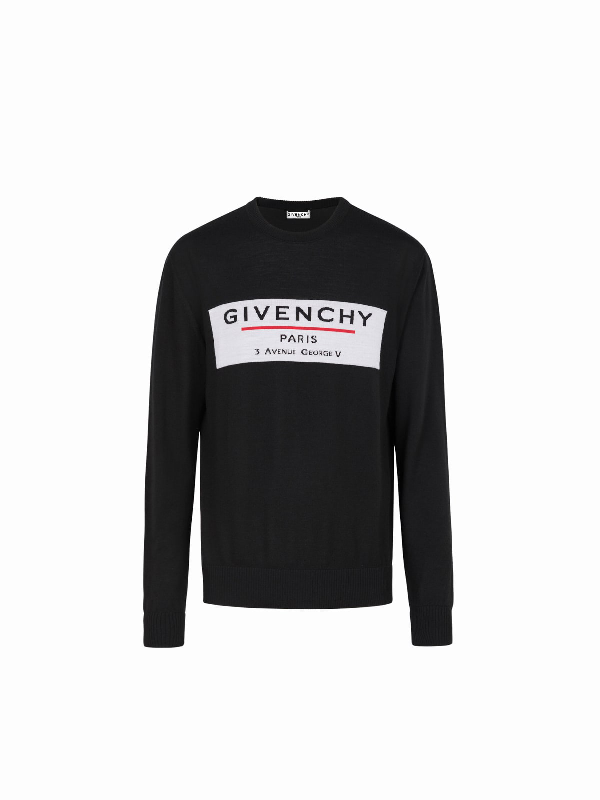 Givenchy Crewneck Print Sweater In Black White Red | ModeSens