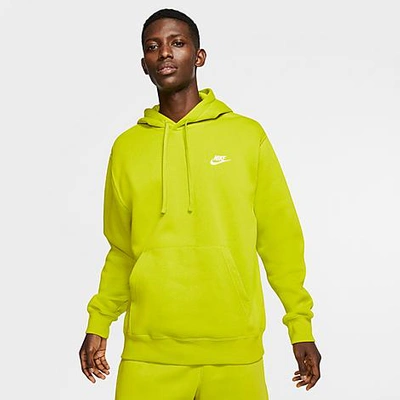 Shop Nike Sportswear Club Fleece Embroidered Hoodie In Yellow