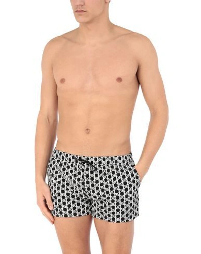 Shop Balmain Swim Trunks In Black