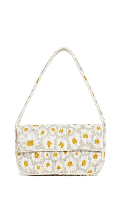 Shop Staud Tommy Bag In Daisy White Beading