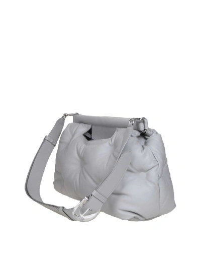 Shop Maison Margiela Glam Slam Hand Bag In Soft Gray Leather In White