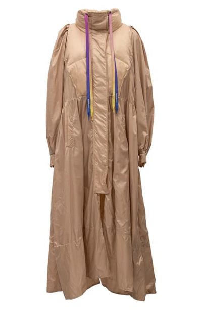Shop Khrisjoy Fairy Down Fill Raincoat In Beige