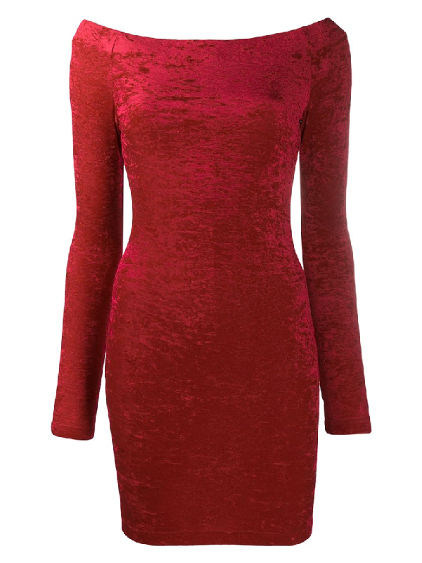 crushed velvet red dress