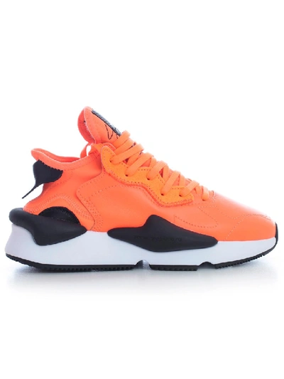 Shop Y-3 Kaiwa Leather Sneakers In Orange