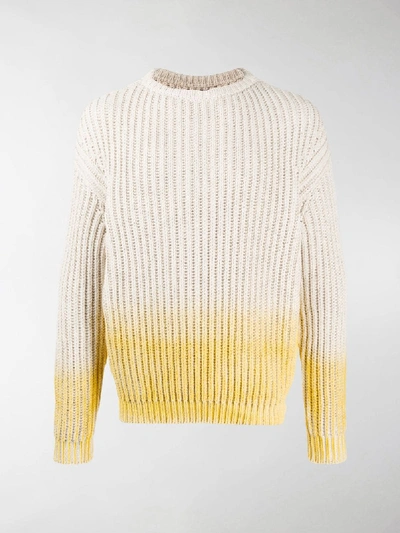 Shop Jacquemus Gradient Chunky Knit Jumper In Neutrals