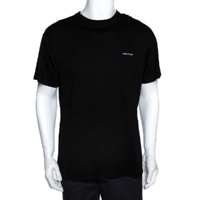 Pre-owned Balenciaga Black Cotton Lowercase Logo Print T Shirt Xs