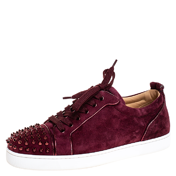 burgundy louboutin sneakers