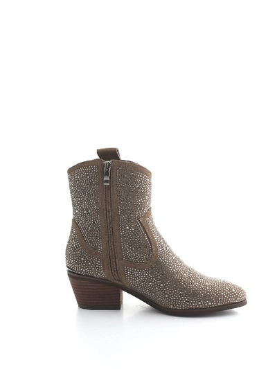 Shop Alma En Pena Grey Leather Ankle Boots