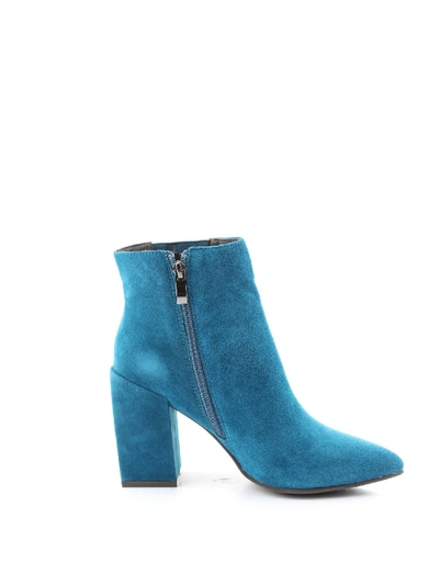 Shop Alma En Pena Light Blue Suede Ankle Boots