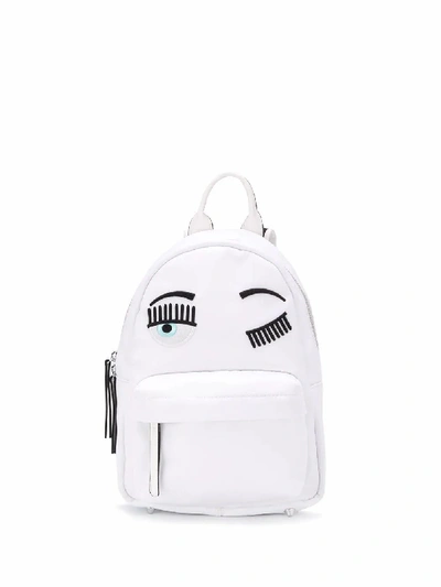 Shop Chiara Ferragni White Polyester Backpack
