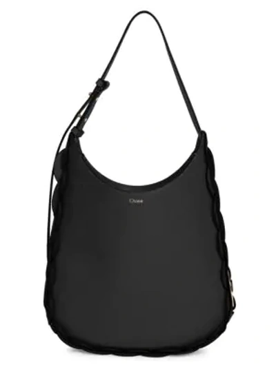 Shop Chloé Small Darryl Leather Hobo Bag In Black