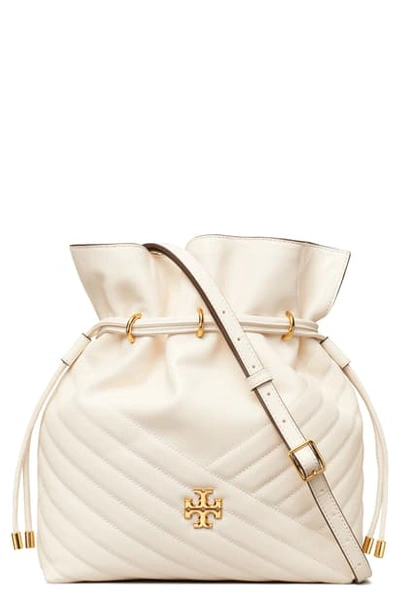 Shop Tory Burch Kira Chevron Quilted Leather Bucket Bag In New Ivory