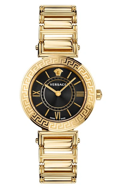 Shop Versace Tribute Bracelet Watch, 35mm In Gold/ Black/ Gold