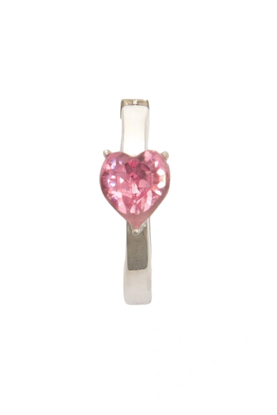 Shop Ambush Heart Solitaire Earring In Silver Pink (silver)