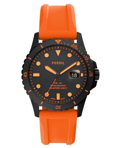 Shop Fossil Wrist Watch In Orange