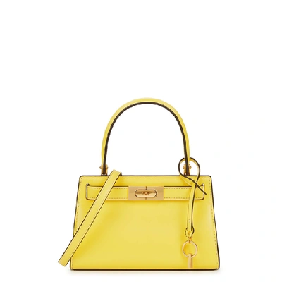 Shop Tory Burch Lee Radziwill Petite Yellow Leather Top Handle Bag