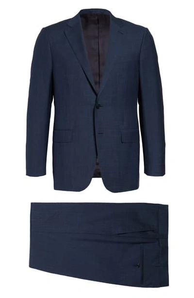 Shop Ermenegildo Zegna Milano Trofeo Classic Fit Wool Blend Melange Suit In Blue
