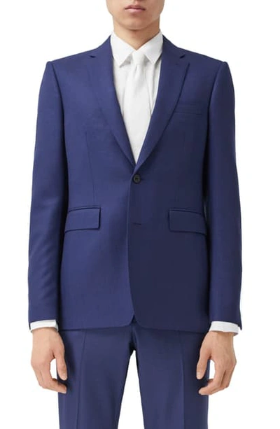 Shop Burberry Classic Fit Wool Sport Coat In Bright Navy Pattern