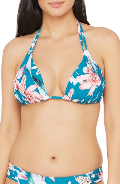 Shop La Blanca Flyaway Halter Bra Bikini Top In Caribbean Current