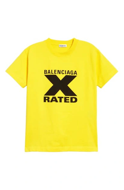 Shop Balenciaga X-rated Graphic Tee In Yuzi/ Black