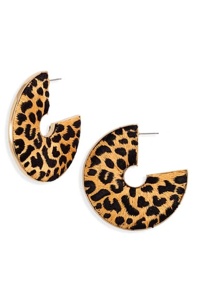 Shop Mignonne Gavigan Leopard Hoop Earrings In Black/ White