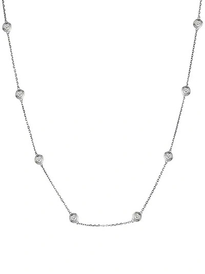 Shop Saks Fifth Avenue Women's 14k White Gold & Diamond By The Yard Necklace