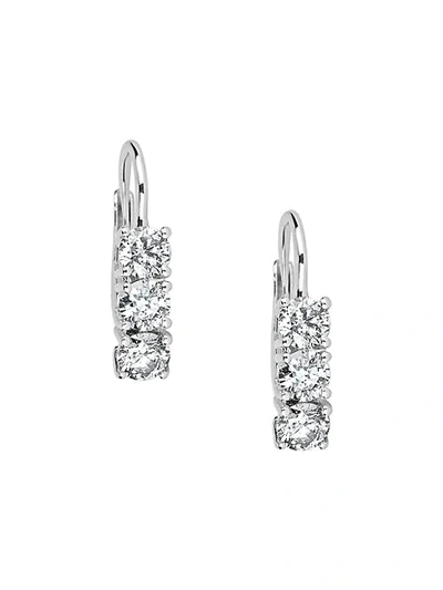 Shop Saks Fifth Avenue 14k White Gold & Diamond Prong-set Drop Earrings