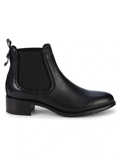 Shop Aquatalia Oliviera Weatherproof Leather Pull-on Booties In Black